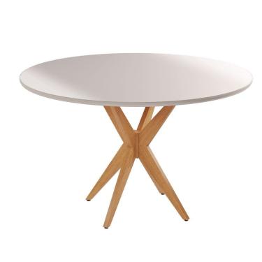 Imagem de Mesa de Jantar Simpatia Redonda Tampo 108cm Pés Madeira Maciça JCM