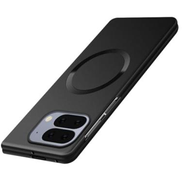 Imagem de LTLMYDAM Capa magnética para Google Pixel 10 Pro Fold, capa fosca ultrafina, suporte de carregamento sem fio, proteção contra choque, capa antiimpressões digitais, preta, 10 Pro Fold
