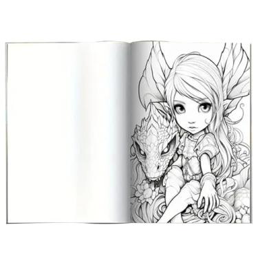 Imagem de Livro para colorir de fadas góticas - livro para colorir de Baby Dragons | Coloração para adultos com temática gótica | livro de desenho para colorir estético | livro de páginas de cor de inspiração