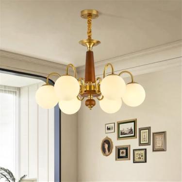 Imagem de Luminária pendente contemporânea americana retrô criatividade sala de estar sala de jantar quarto hotel villa café arte simples led lustre doméstico (c 6 luzes)