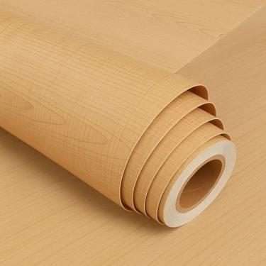 Imagem de Papel de Parede Autoadesivo, Madeira Rústica Clara, 5 Metros x 45cm, para Sala, Quarto e Móveis