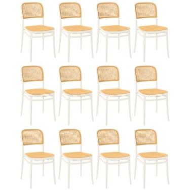 Imagem de Kit 12 Cadeiras de Jantar Roma para Sala e Cozinha - Branco