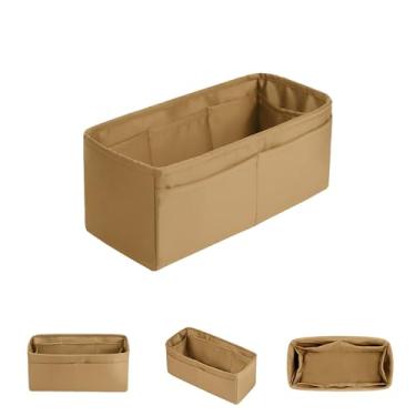 Imagem de Bolsa organizadora feminina de luxo, inserção de bolsa de cetim, modelador de bolsa leve e macio com bolsos (Biscuit, BK25)