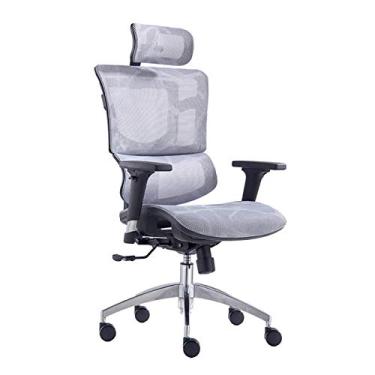 Imagem de Mesa de escritório com encosto alto, ergonômica, giratória, de malha, apoio de braço ajustável, apoio lombar e confortável, seguro e feito