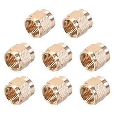 Imagem de Porca tubular de latão uxcell com inserção de compressão e porcas hidráulicas M10 x 6 mm, 8 peças