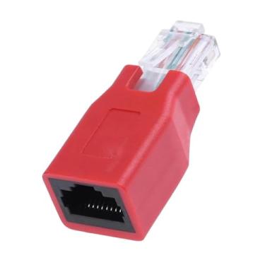 Imagem de MotiveTech Adaptador Ethernet, Adaptador Macho para Fêmea, Alto Desempenho, Protege Conector de Interface de Rede de Computador Profissional, Vermelho