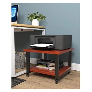 Imagem de FTOQWZXV Suporte de impressora de mesa para impressora de 2 níveis para escritório, casa, carrinho de armazenamento sob a mesa, carrinho de impressora para armazenar scanner com suporte de impressora