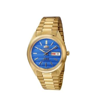 Imagem de Relogio Orient Masculino Automatico Dourado E Azul 3