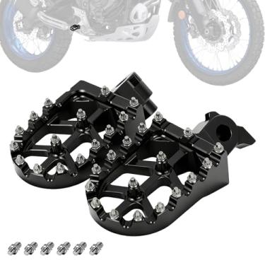 Imagem de IUVWISN Pedal de motocicleta Adventure CNC para Tenere 700 XTZ700 Tenere700 2019-2024, pedal de descanso de pé 6061-T6 alumínio | Plataforma larga | Antiderrapante | Acabamento anodizado preto