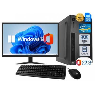 Imagem de Computador Completo, Intel Core i3, SSD 120GB, 16GB RAM, Monitor 19, K