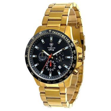 Imagem de Relógio Tuguir Masculino Ref:6116h Tgi37029 Cronógrafo Aço Dourado