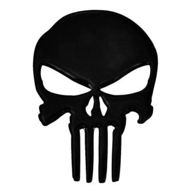 Imagem de Adesivo Caveira Justiceiro Punisher Resinado Moto Carro Top - Marçon