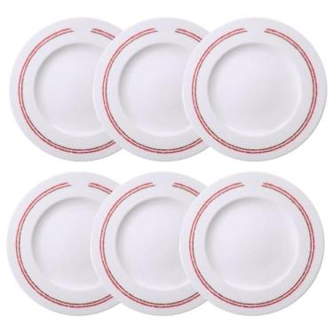 Imagem de Jogo 6 Pratos para Churrasco Porcelana 28cm Tramontina Churrasco Classic Mesa Posta