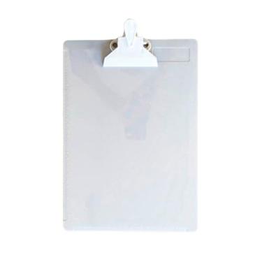 Imagem de Prancheta com Prendedor - Transparente e Resistente, Ideal para Escritório, Estudos e Desenhos Técnicos(Branco)