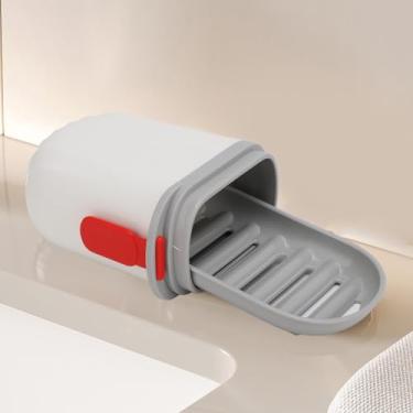 Imagem de Recipiente de sabão portátil PET à prova de vazamento, estojo de sabão de viagem com bandeja de drenagem de tampa, para banheiro, chuveiro, casa, academia, escola, acampamento, férias, ao ar livre