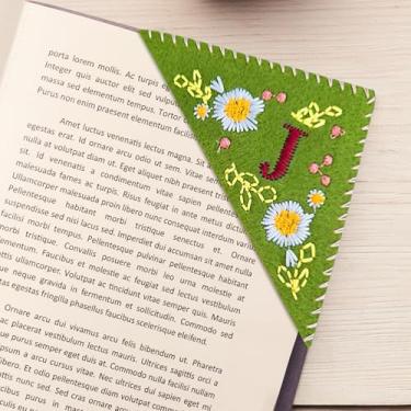 Imagem de Marcador de página floral de canto bordado personalizado para esposa, mãe, leitora, estudante, clube, acessório, 1 peça (verde verão J)