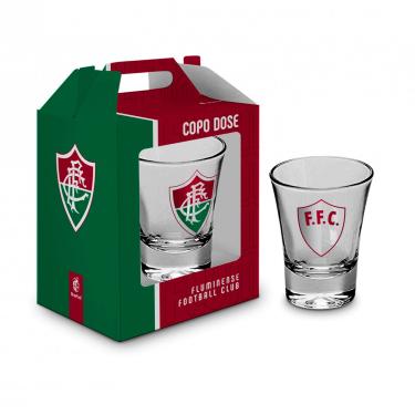Imagem de Copo Dose Individual BrasFoot Vidro Licenciado Fluminense Football Club 60ml Incolor