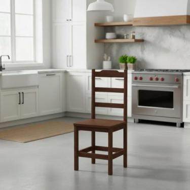 Imagem de Kit com 2 Cadeiras De Jantar Madeira Maciça Perola - Castanho Sem Estofado