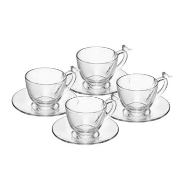 Imagem de WOLFF - Conjunto 4 Xícaras de Café de Cristal Ecológico com Pires Bird 80ml