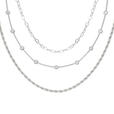 Imagem de VIRENZA Kit Mix 3 Colares Feminino Folheado a Prata 925