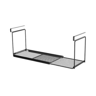 Imagem de Fenteer Prateleira sob o armário, organizador sob a prateleira, rack de armazenamento expansível para escritório de balcão, Preto