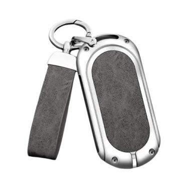 Imagem de Capa De Chave De Couro Mercedes Com Shell Metálico Para Chave Do Class