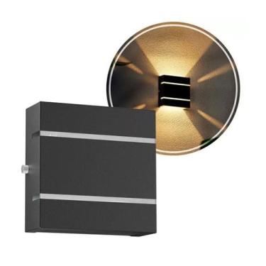 Imagem de Arandela Slim Interna Externa Alumínio 2 Friso Moderna Preta - Fortele