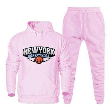 Imagem de Conjunto de Inverno Moletom Flanelado Blusa Canguru e Calça Jogger Cordao Ajustavel Confortavel