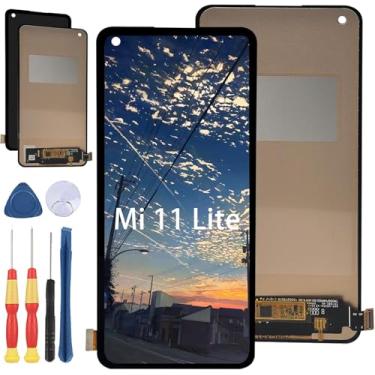 Imagem de Yuxyiony Nova tela de substituição para Xiaomi Mi 11 Lite 5G 2109119DG 2107119D Tela de reparo de tela LCD e acessórios de ferramenta de substituição