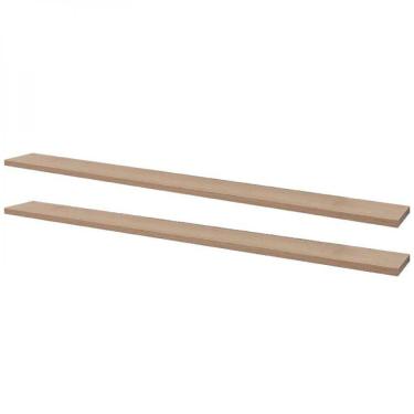 Imagem de Kit 2 Prateleiras 100 X 25cm Carvalho Com Mão Francesa