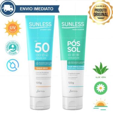 Imagem de Protetor Solar Corporal e Facial Toque Seco 120g Sunless  Proteção Com