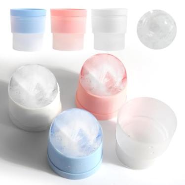 Imagem de Molde de bola de gelo azul para vinho, máquina de esferas grandes para bebidas e coquetéis gelados, molde de silicone reutilizável para fazer bolas de gelo transparentes, ideal para presentes