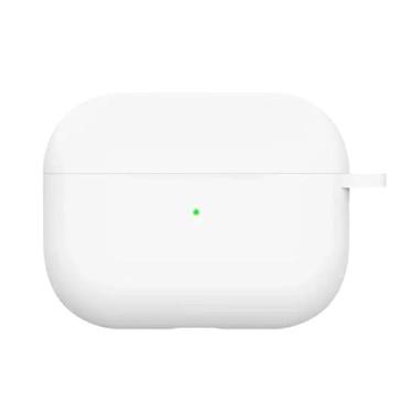 Imagem de Capa para fone de ouvido Bluetooth, capa macia de silicone - impermeável, à prova de óleo, à prova de poeira. Compatível com AirPods Pro 3, branca