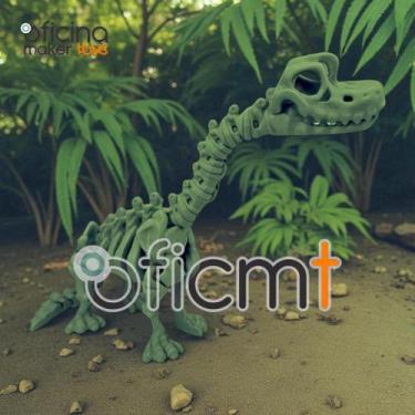 Imagem de Braquiossauro Esqueleto Articulado com Graveto Brinquedo Jurassic Fóss