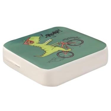 Imagem de Milageto Assento Elevatório Infantil para Cadeiras de Jantar, Almofada Quadrada com Recursos Antiderrapantes E Alças, Dinossauro de bicicleta, 40cm x 40cm x 10cm