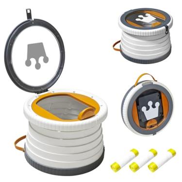 Imagem de Vaso sanitário portátil atualizado 2025, penico de viagem para crianças, vaso sanitário portátil para crianças, dobrável, aplique no assento sanitário de emergência para acampamento, ao ar livre