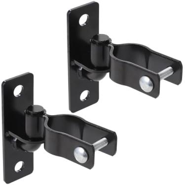 Imagem de Dobradiça de portão 2 peças de suporte de parede de 3,5 cm, poste de dobradiça de metal para cerca de corrente, dobradiça de portão metal à prova de ferrugem ao ar livre, tijolo, parede de madeira