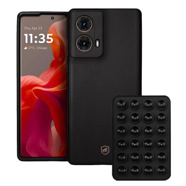 Imagem de Kit Capa Silicon Veloz para Motorola Moto G85 5G +  Ventosa - PRETA - Gshield