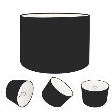 Imagem de Cúpula Abajur E Luminária Cilíndrica Vivare Cp-7019 ø40x30cm - Bocal Nacional Preto-preto