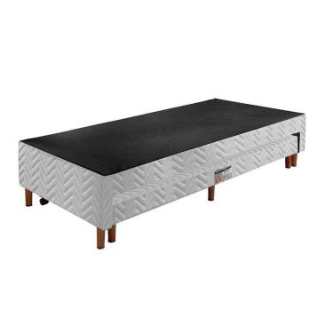 Imagem de Cama Box Base c/Auxiliar com Auxiliar Sommier Rústico Bordado White (88x188x30) - Paropas