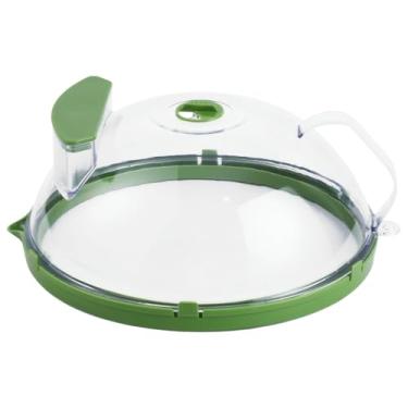 Imagem de Capa de plástico, protetor contra respingos de micro-ondas, 10 x 10 cm / 26 x 11 cm, alça integrada, capa de prato à prova de respingos, tampa de aquecimento de alimentos resistente a altas