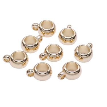 Imagem de 50 peças de contas de liberação de fiança, porta-berloques deslizantes, cabides, elos de suspensão, contas de espaçamento de coluna de liga para fazer joias, pulseiras, colares, acessórios de processo