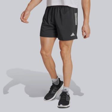 Imagem de Bermuda Adidas Own The Run Base Preta e Branca, M