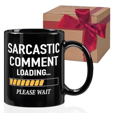 Imagem de HIWERAN Comentário sarcástico carregando presentes sarcásticos para chefe, colega, colegas de trabalho, melhores amigos do trabalho, presentes de Natal engraçados para homens e mulheres, caneca de