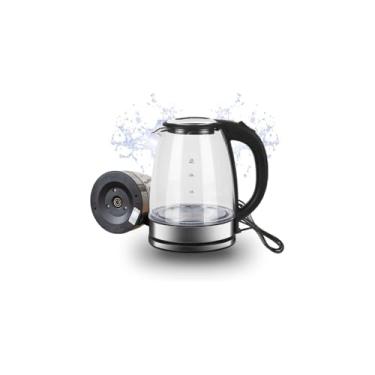 Imagem de Jarra Elétrica de Vidro e Inox, 1,8L, Base Removível, LED Indicador, Desligamento Automático, 1500W, 220V, 16x21cm, para Água, Café e Chá