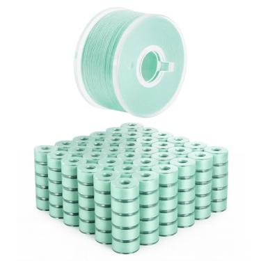 Imagem de Mandala Crafts 144 Aqua SA156 Bobinas pré-enroladas para máquina de costura Singer -15J SA156 Linha de bobina pré-preenchida para máquina de costura Brother e bordado
