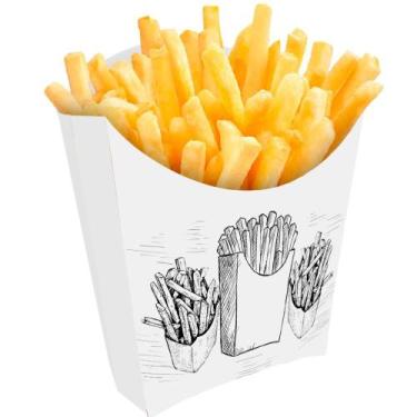 Imagem de Caixinha Para Batata frita Tam Pequeno 300un Branco e Preto - Pdv Prin