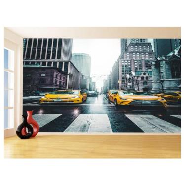 Imagem de Papel De Parede 3D Cidade New York Chuva Taxis 3,5M Ncd292 - Você Deco