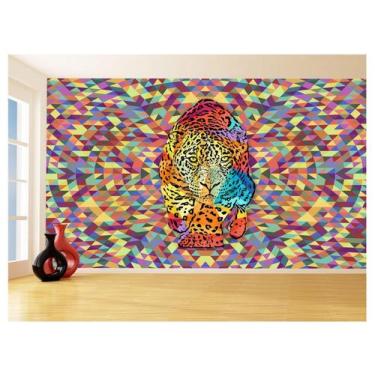 Imagem de Papel De Parede 3D Animais Pop Art Onça Pintada 3,5M Pxa61 - Você Deco