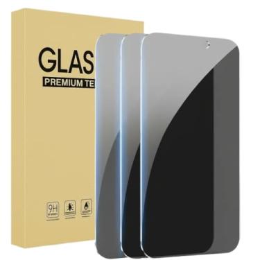 Imagem de Pacote com 3 protetores de tela de privacidade para iPhone 15 Pro Max e iPhone 16plus (6,7 polegadas), película de vidro temperado anti-espião, ângulo de privacidade equilibrado de 28 graus